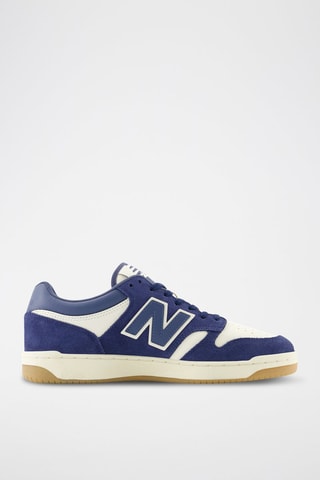 Zapatillas de nobuk - Azul marino y blanco
