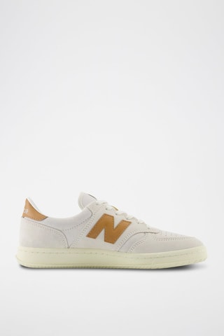 Zapatillas de nobuk - Blanco y marrón claro
