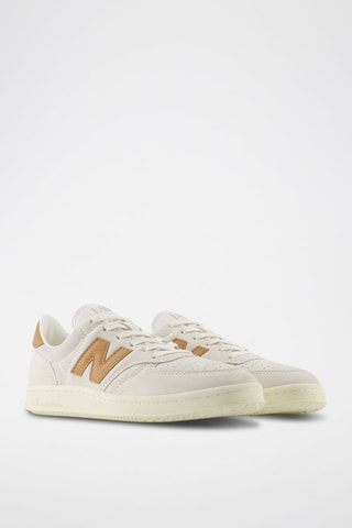 Zapatillas de nobuk - Blanco y marrón claro