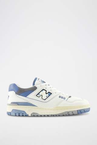 Zapatillas de piel - Crudo y azul cobalto