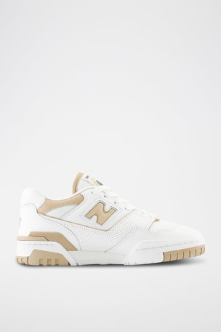 Zapatillas de piel - Blanco y dorado