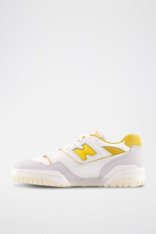 Zapatillas de piel 550 - Blanco y amarillo