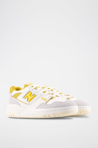 Zapatillas de piel 550 - Blanco y amarillo