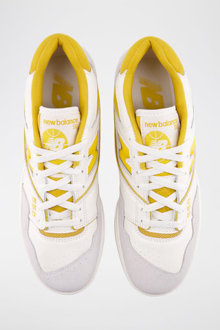 Zapatillas de piel 550 - Blanco y amarillo