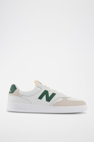 Zapatillas de piel 300 - Blanco y verde oscuro