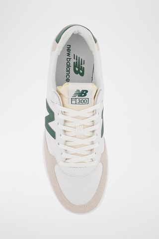 Zapatillas de piel 300 - Blanco y verde oscuro