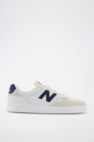 Zapatillas de piel 300 - Blanco y azul marino