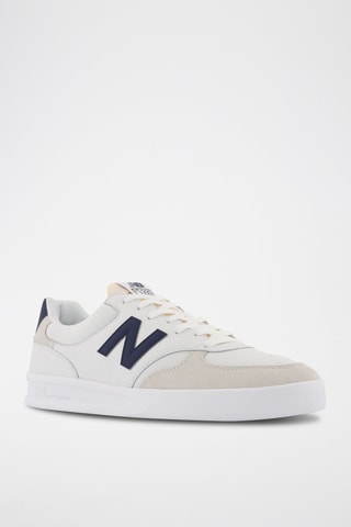Zapatillas de piel 300 - Blanco y azul marino