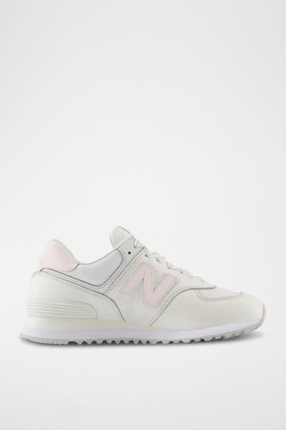 Zapatillas de running de piel 574 - Blanco y rosa empolvado