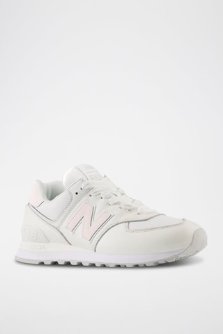Zapatillas de running de piel 574 - Blanco y rosa empolvado
