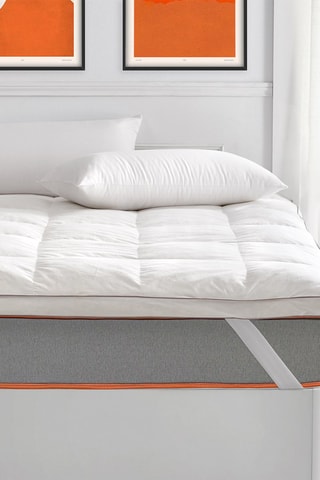 Surmatelas en plumes de 5 cm avec housse en coton - Bass