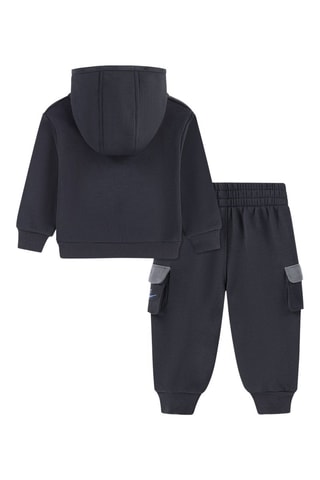 Sweat à capuche et pantalon polaires - Blanc, bleu et gris