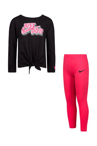 T-shirt et legging - Nike - Blanc, noir et rose