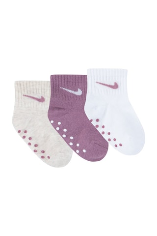3 paires de chaussettes - Nike - Beige, blanc et violet
