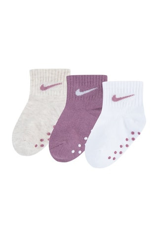 3 paires de chaussettes - Nike - Beige, blanc et violet