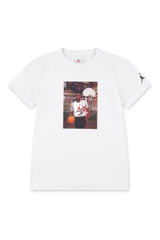 Tshirt Mickael Jordan - Blanc, noir et orange