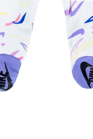 Grenouillère - Nike - Blanc, jaune, violet et rose
