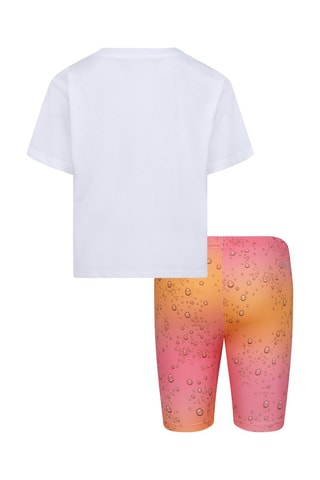 Tshirt et cycliste dip and dye - Blanc, vert et rose