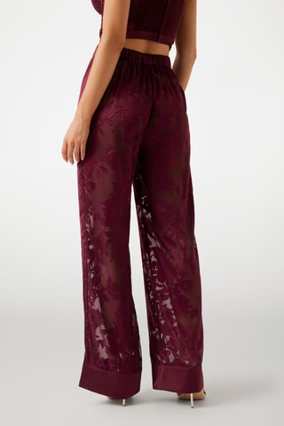 Pantalon taille haute - Marron