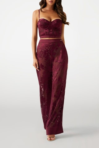 Pantalon taille haute - Marron