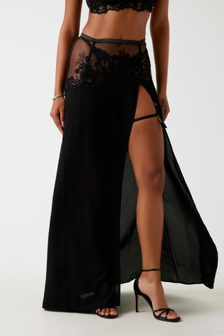 Jupe longue taille haute - Noir