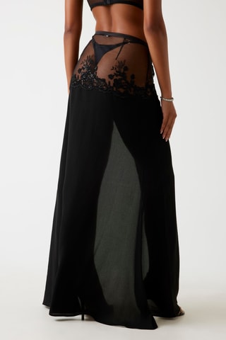Jupe longue taille haute - Noir