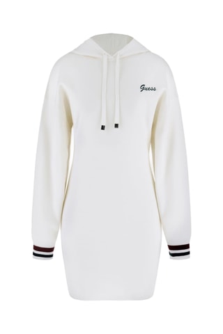 Robe pull à capuche en laine - Blanc