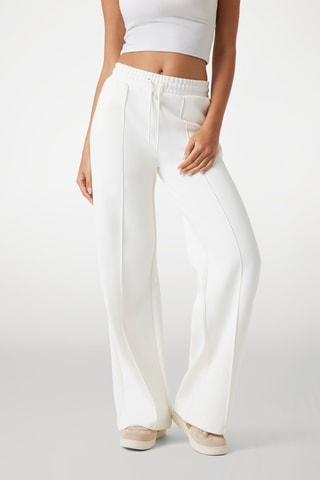 Pantalon wide legs taille haute - Blanc