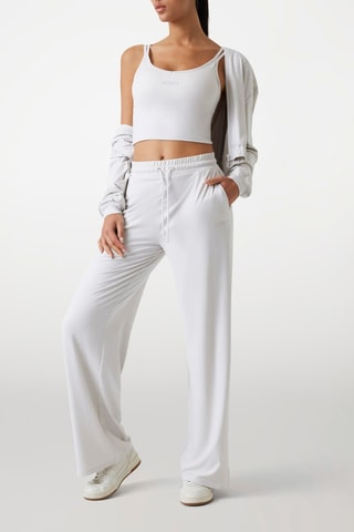 Pantalon wide legs taille haute - Blanc