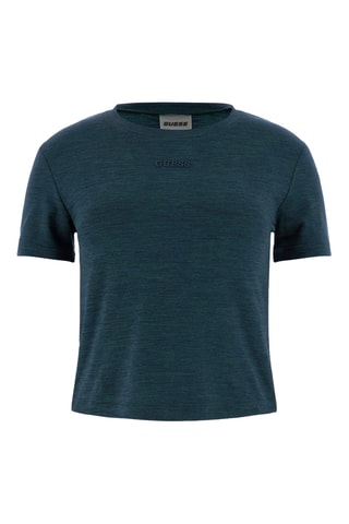 T-shirt cropped - Vert foncé chiné
