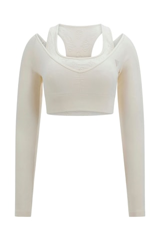 Crop top trompe-l’œil - Blanc
