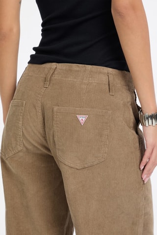 Pantalon wide legs en velours - Beige
