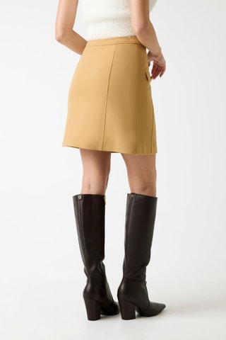 Minijupe taille haute - Beige