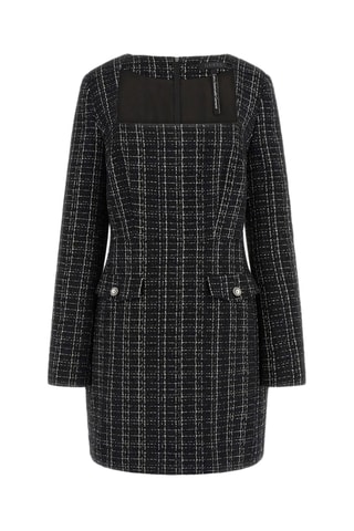 Robe droite en tweed - Noir