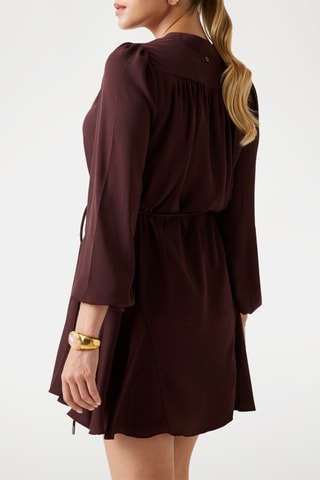 Vestido evasé - Marrón