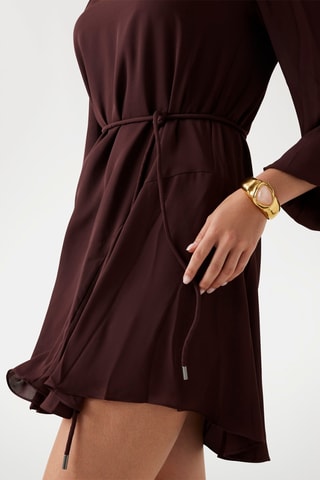 Vestido evasé - Marrón