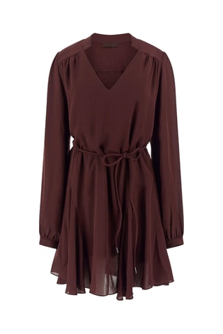 Vestido evasé - Marrón
