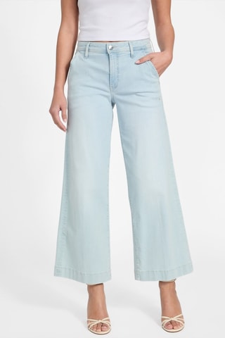 Jean wide legs taille haute - Bleu
