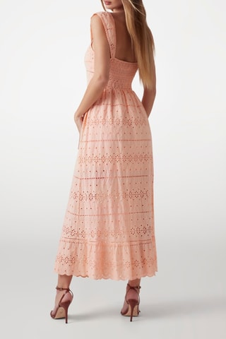 Robe longue en broderie anglaise - Orange