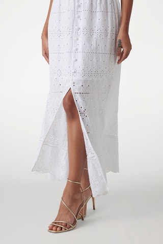 Robe longue en broderie anglaise - Blanc