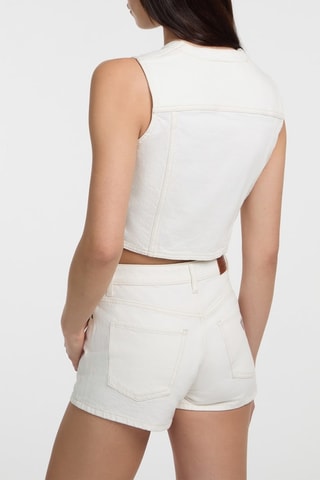 Veste sans manches en jean - Blanc