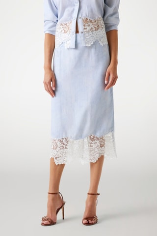 Jupe droite taille haute - Bleu clair