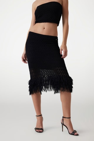 Jupe fourreau taille haute - Noir