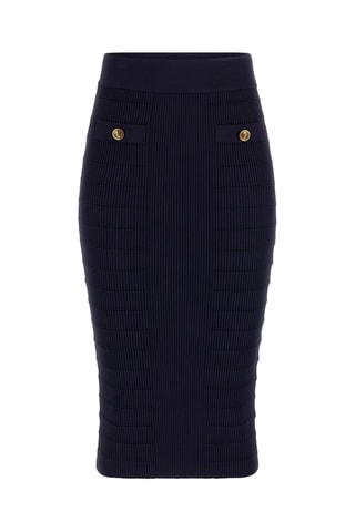 Jupe fourreau taille haute - Bleu marine