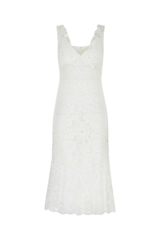Robe midi en cochet - Blanc