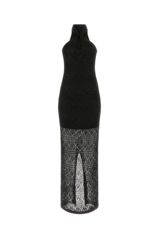Robe longue en dentelle - Noir