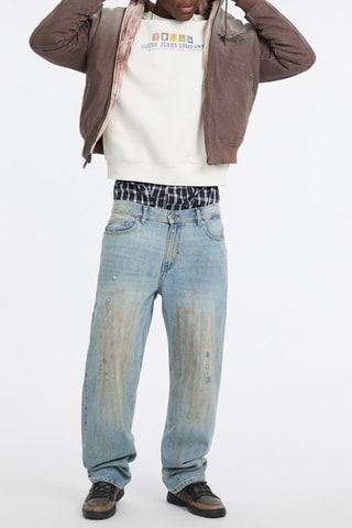 Bomber en jean à capuche - Marron