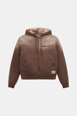 Bomber en jean à capuche - Marron