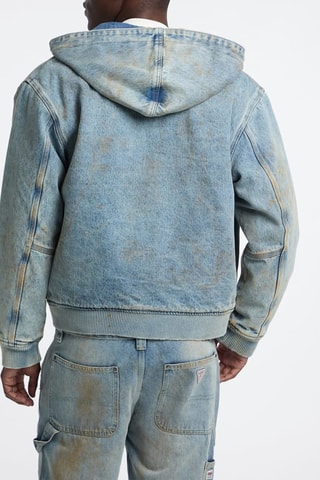 Veste en jean à capuche - Bleu