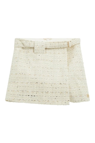 Jupe-short en tweed - Ecru